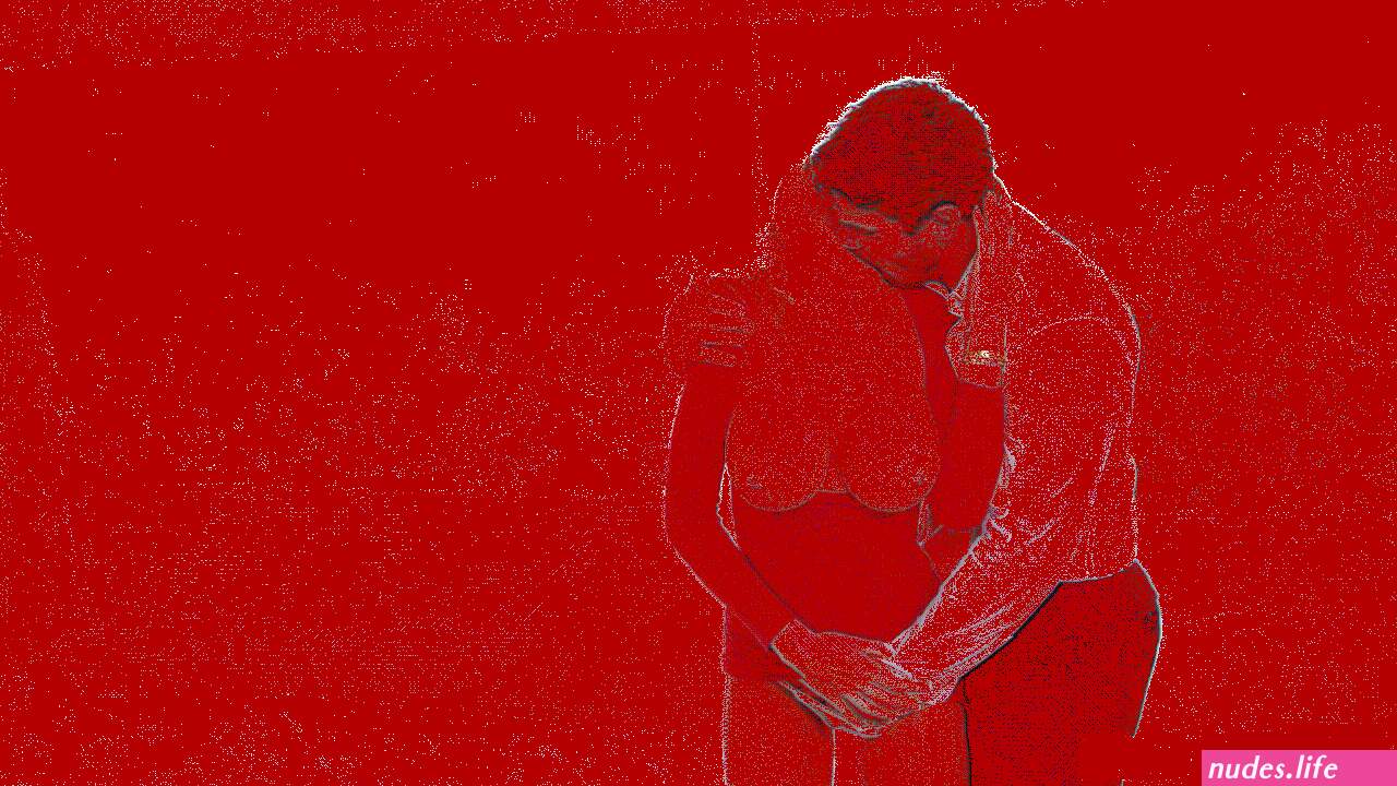 couple press on boobs gif