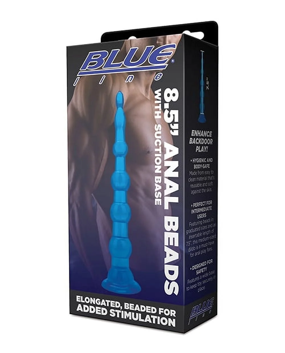 Electric EEL Blue Line C B 8.5 Anal Beads wSuction Base