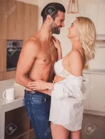 sexy half naked kissing