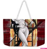 Dita von Teese with nife as Sally black Daliha Weekender Tote Bag by Sara Horwath