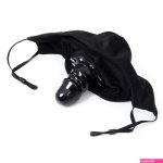 Half face mask covering mouth and nose with dildo gag