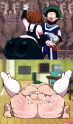 Rule 34 XYZ my hero academia izuku midoriya ochako uraraka ochako uraraka hero outfit nsf wario
