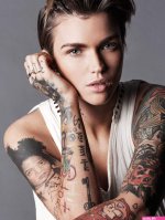 Ruby Rose Back Tattoo
