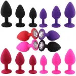 SML Silicone Anal Butt Plug Smooth Anal Dildo Diamond Jewel Jewelled Adult Sex Product Toy for ManWomen