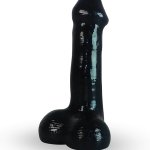 : 3D Printed Dildo LeLuv Replica Cock and Balls 6 inch Length 1.25 inch Girth Liquorice Black : Health Household