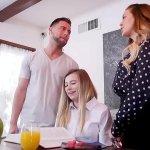 Stepson Seth Gamble is home from college and has affair with his sexy MILF stepmom Cherie DeVille and her bff Carolina Sweets in threesome