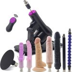 : Sex Machine Male Sex Toys with Big Black Dildo Remote Controlled Thrusting Dildo Machine for Men and Women Automatic Love Machine with 8 Attachments 3XLR Connector : Health Household