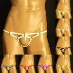 Mens G String Pouch Hole Briefs T Back Back Hallow Panties Underwear Bikini Sexy Thong Lingerie T-Panties