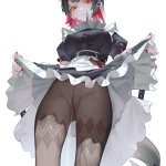 iumu zenless zone zero ellen joe maid nopan pantyhose pee pussy see through skirt lift tail uncensored