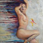 S1-Nude on Side Colors Painting by Samantha Black