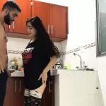 Fucking in the kitchen of my house while my stepfathers are lying down
