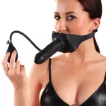 Moulded Rubber Strap-On Pump Up Gag with Dildo