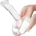 Gls 7.5 Rideable Standing Glass Cock Dildo With Stability Base Balls