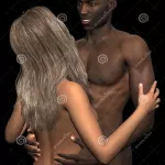 Biracial Interracial Couple Love Sex Illustration Stock Illustration