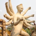 Durga Sculpture Mud Idol Sculptor Nude Durga Pooja Female Goddess Stock Photo