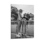 : ZUCKOP Black And White Poster Lesbian Big Ass Poster Sexy Hot Girl Booty Poster 2 Canvas Painting Wall Art Poster for Bedroom Living Room Decor 12x18inch30x45cm Frame-style: Posters Prints