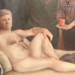 An oil painting of a nude Stephen Harper is on sale for 5000