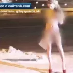 Model bares all in sub zero temperatures in protest over Russian economy