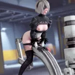 2B Stomach Bulge Huge Dildo Fuck Machine Tiaz-3dx