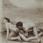 Woman holding a birch rod over a kneeling nude manArt Blart art and cultural memory archive