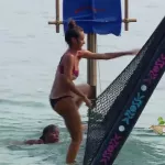 Gameshow obstacle course girls white boobs pop out ENF