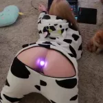A girl with a glowing anal toy loves anal sex