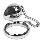 Rimba Polished Stainless Steel Cock Ring with Anal Egg