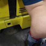 hot co worker spanked and fucked on forklift at work with dripping creampie