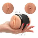Vibrating Double Shot Mouth and Pussy Stroker Sex Toy for Men Male