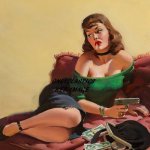 : 1952 Sexy Bad Girl Femme Fatale Cigarette Smoking 8.5x11 Pinup Print Gun Trouble: Posters Prints