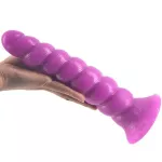 10-Inch Threaded Soft Long Dildo Anal Plug Sex Toy with Pussy Beads Stimulator for Women Masturbation and Couples Flirting