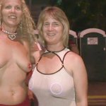 Party MILFs with big boobs flash their tits in public