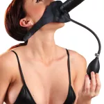 Moulded Rubber Strap-On Pump Up Gag with Dildo
