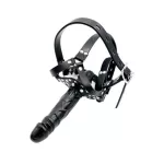 Sadistic Open Mouth Gag Black Face Dildo BDSM