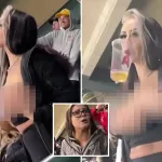 Moment woman flashes her boobs in Supercross stadium almost sparks a FIGHT as angry mum screams there are kids here