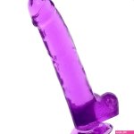 Size Queen 8 Inch Jelly Dildo in Purple
