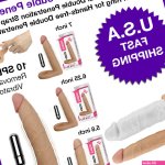 Double Penetration DP Vibrating Anal Trainer Strap On Dildo w Penis Ring Combo