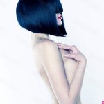 Nude woman with short hairstyle Stock Photo