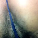 see her clit through her g string