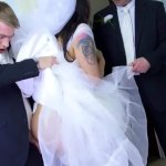 Unfaithful busty slut cheats on her wedding day with the usher