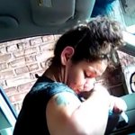 crazy head in car
