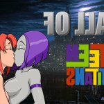 raven and starfire kissing in the bed naked