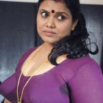 big boob aunty wear saree without blouse images