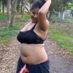 big boob aunty wear saree without blouse images
