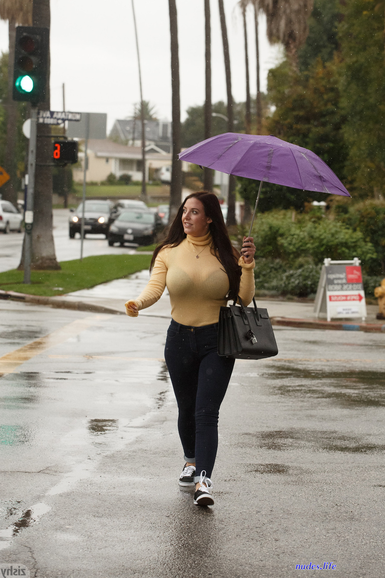 Public big boobs braless