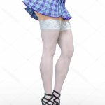 thigh high black socks short skirts sexy panty pics