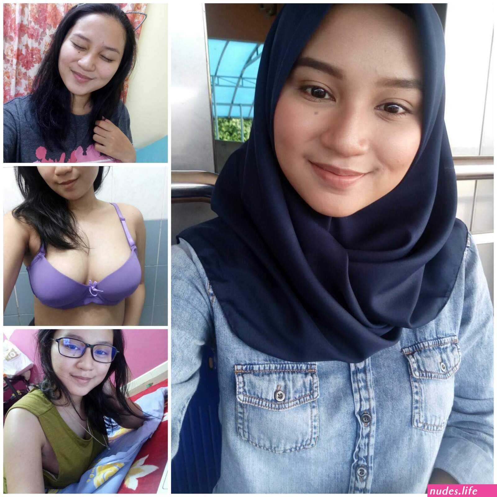 2 foto cewek cantik ber jilbab bugil