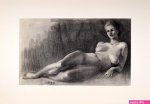 Large Vintage Art Deco Graphite Nude Female Figure Study by Illustrator William B Pattengill 1934