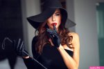 HD desktop wallpaper: Hat Glove Brunette Model Women Lipstick download free