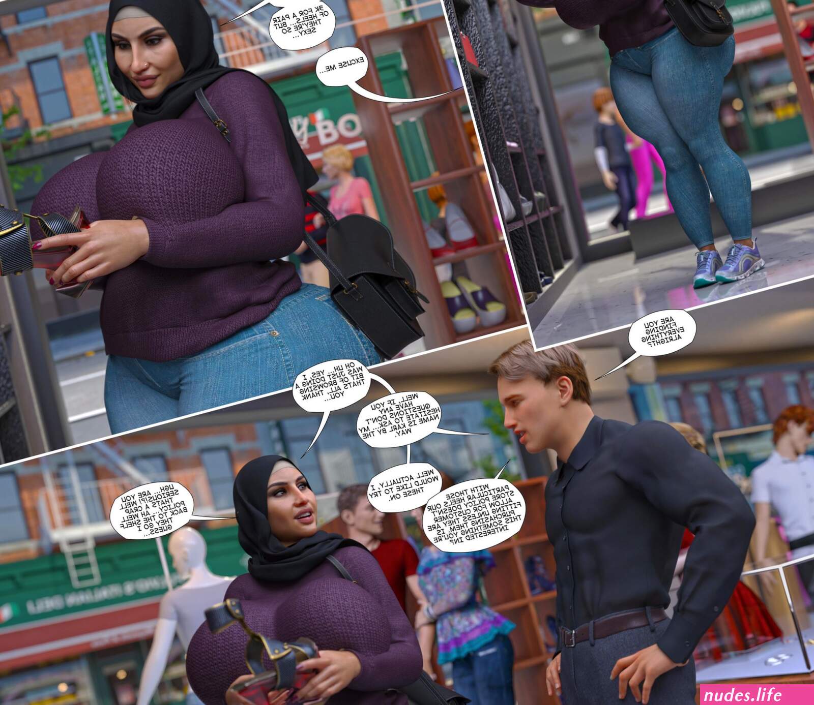 Hijab big tits cartoon